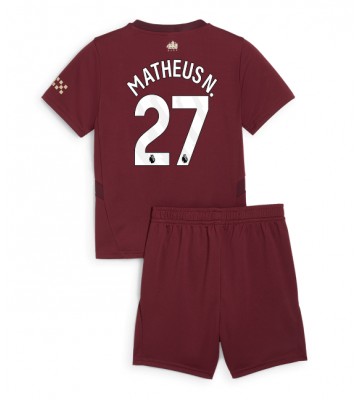 Manchester City Matheus Nunes #27 Tercera Equipación Niños 2024-25 Manga Corta (+ Pantalones cortos)